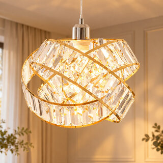 Crystal 3 Tier Interlocking Lamp Shade 31cm Assorted Colours - Gold / Pack of 1