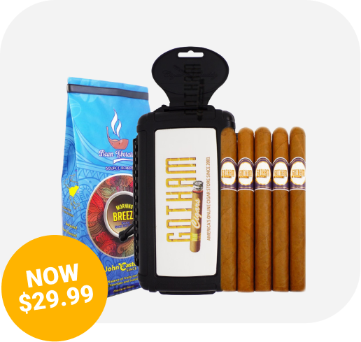 GOTHAM TRAVEL HUMIDOR KIT AND 5 CIGARS BUNDLE