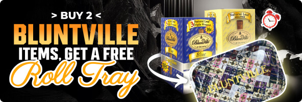 BUY 2 BLUNTVILLE ITEMS, GET A FREE ROLL TRAY