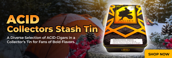 ACID Collectors Stash Tin: A diverse selection of ACID cigars in a collector’s tin for fans of bold flavors.