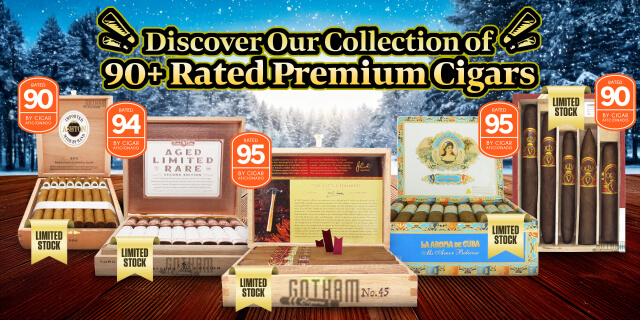 Discover Our Collection of 90+ Rated Premium Cigars