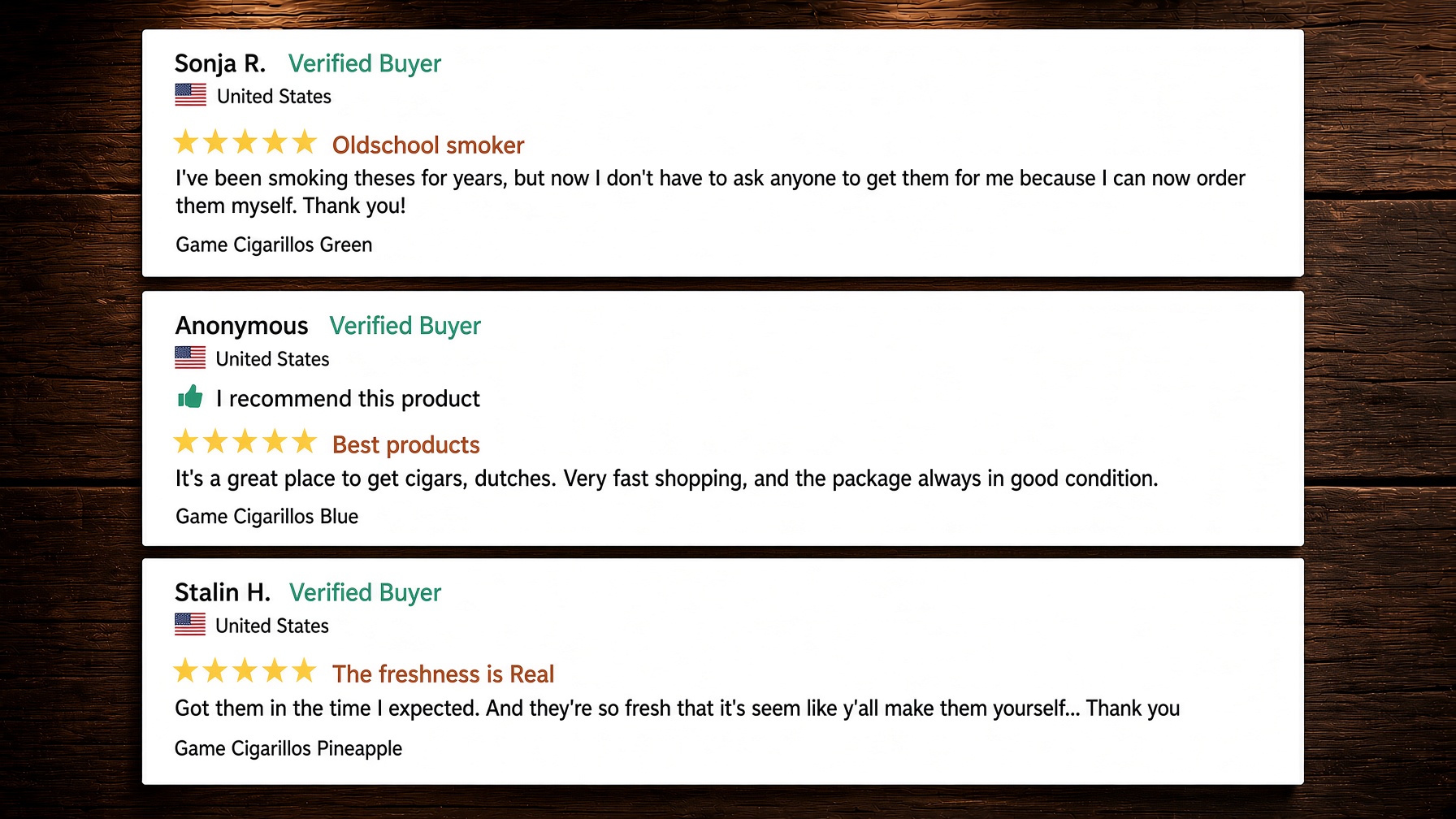 Game cigars reviews